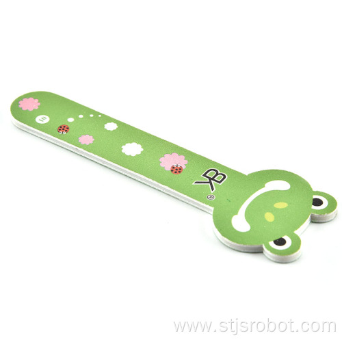 New Style Cute Double Sided Printed EVA frog Shape Sponge Nail File For Nail Tool